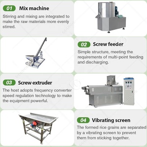 Petit <span class=keywords><strong>couscous</strong></span> artificiel automatique de processus d'extrudeuse jumelle de riz fortifié font la ligne de production de machine usine - Product Image 5