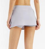 Legging rok tenis berlipit pinggang tinggi khusus wanita dengan saku samping