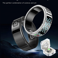 Anillo Inteligente SR08 de Acero Inoxidable con Control por Aplicación, Monitor de Actividad Física, Pantalla LED, Seguimiento del Sueño y Control por Gestos