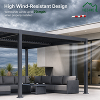 Pergola bioclimatique motorisée en aluminium à lames orientables, imperméable, pour jardin, patio et cour arrière