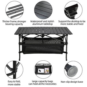 Lightweight Waterproof Aluminum Modern Outdoor <b>Table</b> <b>Small</b> Portable Picnic and <b>Camping</b> Foldable <b>Table</b> for Park & Gym Use - Product Image 4