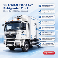 Camion frigorifique SHACMAN 4x2 |   Liste de prix pour le transport en chaîne du froid de 18 tonnes |   Fabricant de camions de livraison de denrées congelées SHACMAN