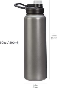 Bouteille d'eau isotherme en acier inoxydable de grande taille Basics - Product Image 5