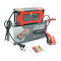 Foxsur nouveau 12V 10A/24V 5A 7 étages batterie mainteneur désulfateur chargeur plomb GEL STD AGM voiture moto impulsion réparation chargeur 10