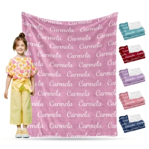 Couverture en flanelle personnalisée pour enfants, monogramme personnalisé, couverture en peluche douce et luxueuse, couverture pour bébé avec nom - Product Image 3