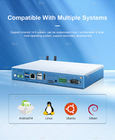 Barato Win 10 3568 servidor integrado Linux Dual LAN carril DIN sin ventilador Industrial Mini PC con 4G LTE SIM WiFi BT 5,3 Puerto RS232