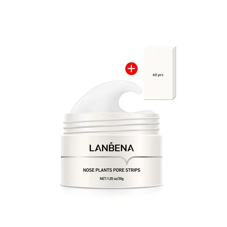 LANBENA Nose Blackhead Remover Peel Off Mask Face Cream with 60pcs Pore Strips