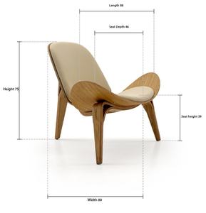 Fauteuil en cuir avec coque en bois massif, chaise de salon rétro à structure en bois, chaise à dossier ergonomique pour salon et chambre, personnalisable - Product Image 6