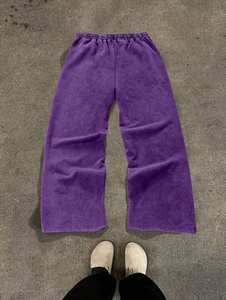 กางเกงวอร์มขายาวทรงหลวมลายทางด้านข้างคุณภาพสูงสำหรับผู้ชาย <span class=keywords><strong>สี</strong></span><span class=keywords><strong>ม่วง</strong></span>ซีดแบบฟอกสี - Product Image 2