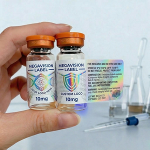 Etiqueta Adhesiva de Vinilo Holográfica Impermeable de Alta Calidad de 5 ml y 10 ml, Personalizada OEM ODM, para Envases de Frascos Pequeños de Vidrio - Product Image 2