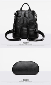 Hot Selling Women <b>Backpack</b> Purse PU Leather Waterproof Anti-theft Casual Shoulder Bag Fashion Ladies Satchel School Bag - Product Image 6