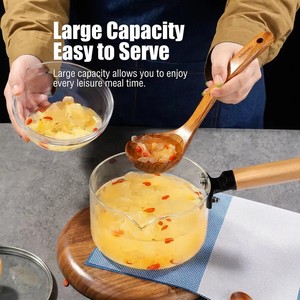 <span class=keywords><strong>Casserole</strong></span> en verre borosilicate avec poignée en <span class=keywords><strong>bois</strong></span> et couvercle en verre, résistante à la chaleur, <span class=keywords><strong>pour</strong></span> cuisson au <span class=keywords><strong>feu</strong></span> ouvert, idéale <span class=keywords><strong>pour</strong></span> le lait et les soupes, <span class=keywords><strong>pour</strong></span> la cuisine domestique - Product Image 2