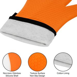 Guantes de Barbacoa Resistentes al Calor Extremo con Logotipo Personalizado, Guantes de Silicona Antideslizantes para Horno y Ahumador - Product Image 3