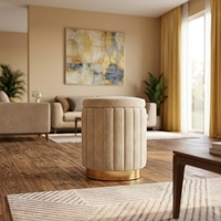 Pouf de rangement rond moderne et minimaliste, style luxe léger, tabouret de canapé, tabouret de coiffeuse, petite chaise de maquillage en tissu multifonctionnel