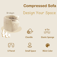 Canapé moderne et confortable en tissu chenille doux, rembourrage 100% éponge haute densité compressée
