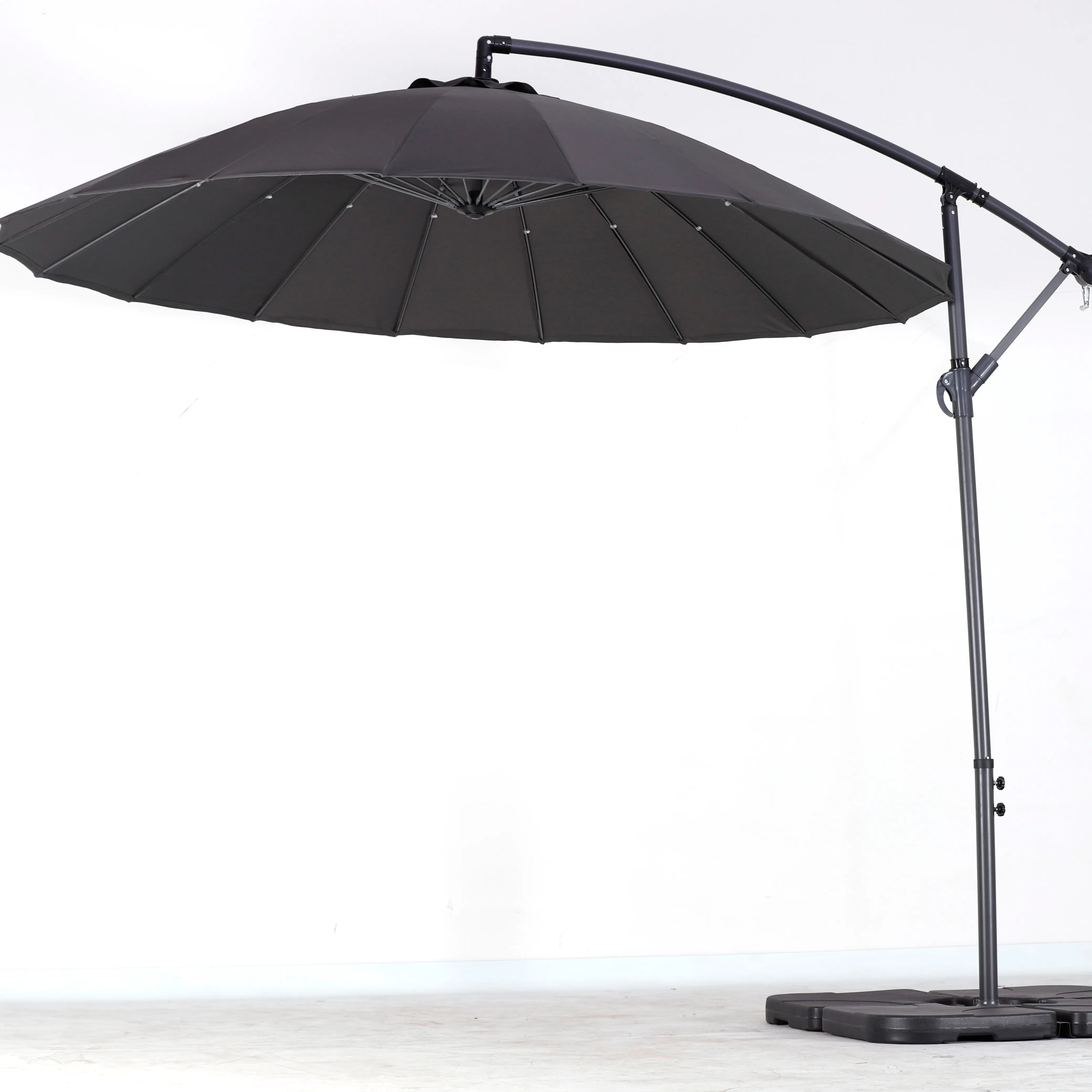 Commercial Large Sun Shade Canopy Parasols Outdoor Furniture Solar Led Light Patio Umbrellas For Garden