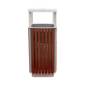 Conteneur à déchets commercial <span class=keywords><strong>extérieur</strong></span> en bois de grande taille, poubelle de rue, bac à ordures de parc, bac à déchets public avec <span class=keywords><strong>cendrier</strong></span> - Product Image 4