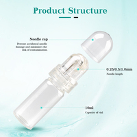 Rouleau de derma aqua à micro-aiguilles plaqué or en gros, 64 aiguilles, 0,5 mm, avec rouleau hydratant
