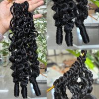Cheveux synthétiques naturels de haute qualité pour tresses au crochet, bouclés style birman, 15 mèches par sachet, extensions pré-bouclées pour femmes noires