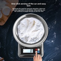 Báscula de Cocina de Acero Inoxidable con Recipiente, 1g de Alta Precisión, Pantalla LCD Digital para Alimentos, Repostería y Cocina