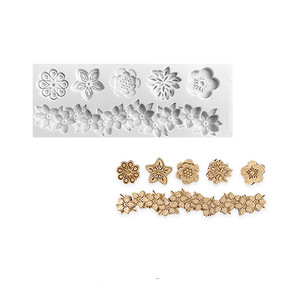 Offre Spéciale DIY 3D Reliefs Motif Silicone Bordure Moule pour Sucre Argile Artisanat Biscuits et Cupcake Décorations Fondant Molde - Product Image 6