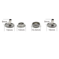 Boutons à pression en métal Portefeuille en cuir Rivets Fermoirs Veste Vêtements Jeans Col Boucle de ceinture Boutons double face