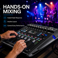 Console de mixage audio numérique TF12 99 DSP avec suppression du bruit et prise en charge sans fil pour DJ en direct, événements, studio et spectacles sur scène