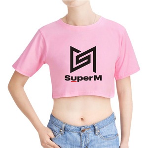Spedizione gratuita a maniche corte su misura 100% <span class=keywords><strong>cotone</strong></span> personalizzato da <span class=keywords><strong>donna</strong></span> ampia maglietta Crop Top - Product Image 5