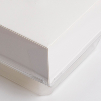 Boîte à lunch jetable en papier carré blanc avec couvercle transparent en PET, récipient alimentaire biodégradable pour boulangerie, salade, empilable, anti-fuite