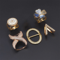 Broche en résine dorée pour femmes musulmanes Boucle Hijab Écharpe Anneau Épingles Accessoires Bijoux en alliage pour mariage et cadeau