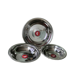 Plateau à légumes rond multi-usages en acier inoxydable poli de haute qualité, 16 cm, design minimaliste, écologique, pour le camping, en stock - Product Image 1