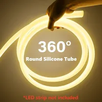 Ruban LED néon 360° rond, lumineux, étanche, flexible, en silicone, pour tube de lustre DIY