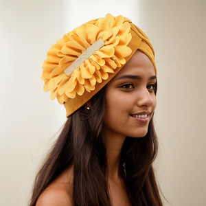 ผ้าโพกหัวมุสลิม HZM-<span class=keywords><strong>26095</strong></span> แบบนุ่ม ระบายอากาศได้ดี สำหรับผู้หญิง ทำจากโพลีเอสเตอร์ ประดับดอกไม้หลากสีสัน - Product Image 3