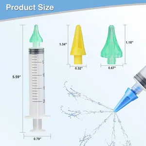 Irrigateur de nettoyage des oreilles et du nez pour enfants adultes jetables en stock transfrontalier avec aspirateur nasal à buse verte de 20ml - Product Image 4