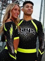 Uniformes de Porristas al por Mayor, Trajes de Baile con Pedrería, Sublimación Personalizada, Manga Larga para Competencia