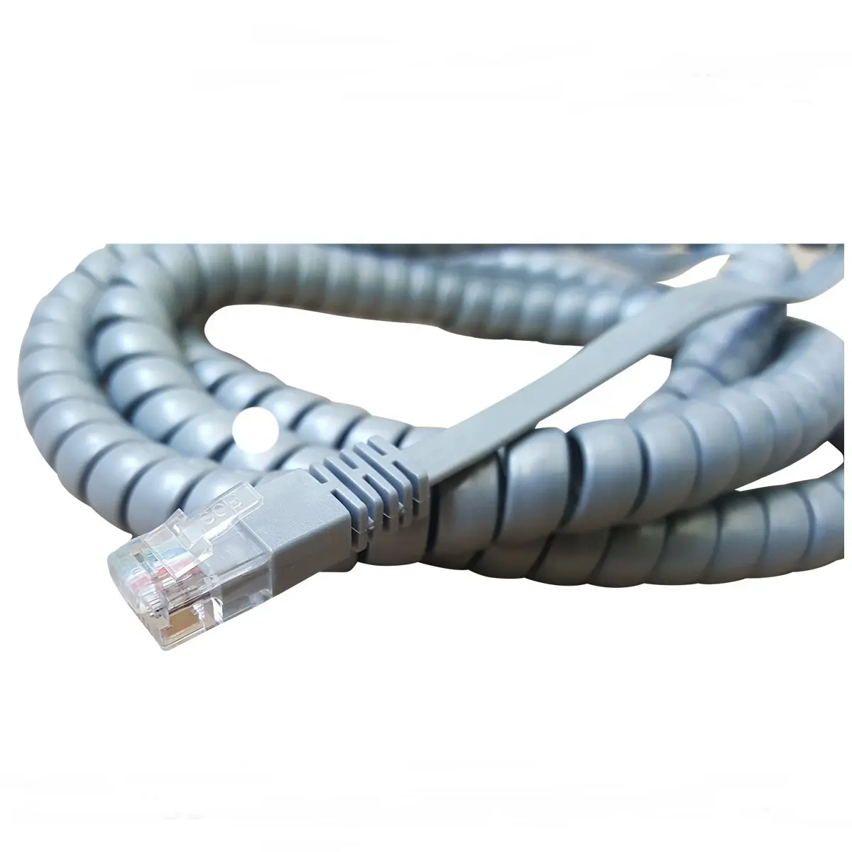 Conjunto de teléfono rj12 azul claro, 1,5 m, 6p6c, cable en espiral