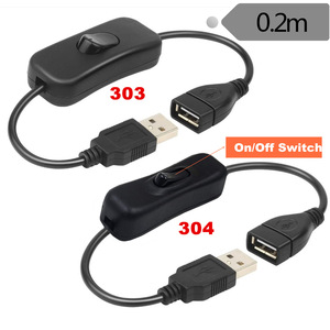 <b>Usb</b> Extension Cord With <b>Switch</b> 1 Port Type A Male To Female Iec Connector 2.4a Pvc Wire - Product Image 3