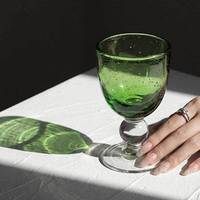 Verres à vin Samlife de 240 ml de style mexicain, couleur verte, avec corps à bulles