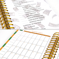 Portefeuille d'enveloppe de cahier d'agenda quotidien mensuel en spirale de budget d'argent A5 personnalisé en gros