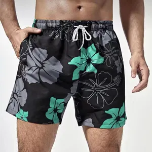 Custom waterproof printed beach surfing men's swimming trunks quick dry swimming trunks short with lining & zipper pocket