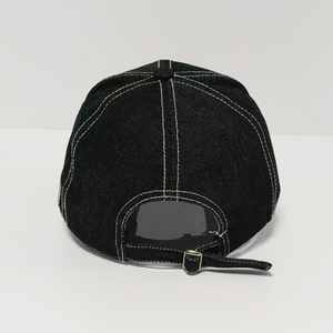 OEM phong cách cổ điển tùy chỉnh thêu da các bản vá lỗi Logo denim tinh khiết bông mũ bóng chày mũ thể thao - Product Image 3