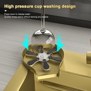 Évier de cuisine en acier inoxydable multifonctionnel à affichage numérique intelligent en or avec cascade <span class=keywords><strong>double</strong></span> <span class=keywords><strong>robinet</strong></span> pour cuisine d'hôtel - Product Image 5