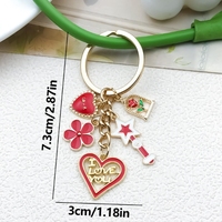 Baguette magique en alliage dégoulinant d'huile, pendentif d'amour fleur coeur, porte-clés, pendentif décoratif sac rouge Saint Valentin