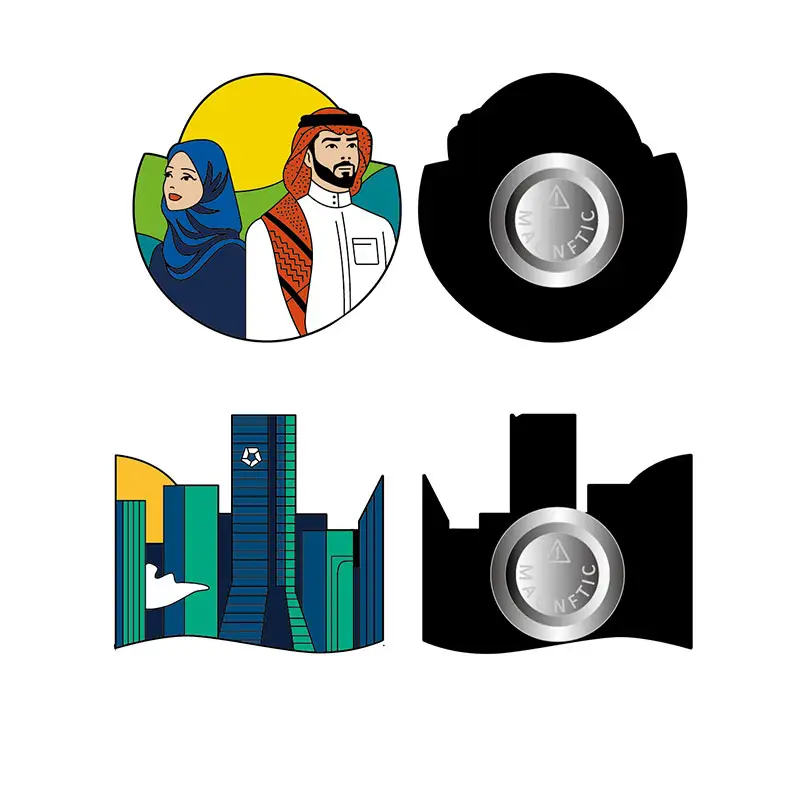 Broche de Metal con diseño personalizado de Arabia Saudita, insignia de recuerdo con visión de 2030, alusivo a países del 91, para el Día Nacional
