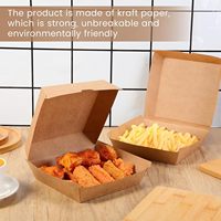 Boîte d'emballage alimentaire personnalisée en papier kraft compostable et écologique pour frites, poulet, hamburgers et hot-dogs à emporter
