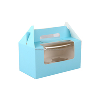 Caja al por mayor para pasteles con rejillas, bonitas cajas para pasteles de boda para invitados, caja de embalaje para repostería con asa