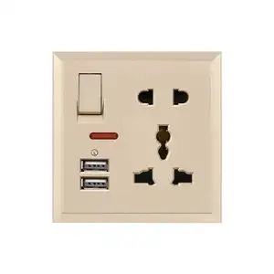 OSWELL Hot Sell Good Quality 5 Colors UK Universal MF 5 Pin USB Socket Wall Outlet USB