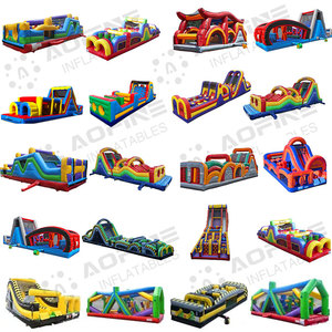 Carrera de obstáculos de bloques de construcción inflable, carrera de obstáculos inflable de ardilla para niños - Product Image 2