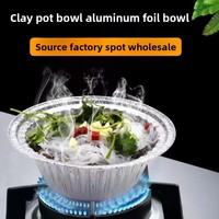 Bol jetable en aluminium épaissi pour barbecue, capacité 1200 ml, impression de logo disponible, vente en gros