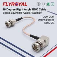 Adaptateur OEM Câble coaxial RF BNC à angle droit de 90 degrés vers BNC droit pour équipement de moniteur vidéo